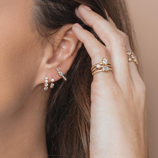 Mini Huggie Diamond Earrings