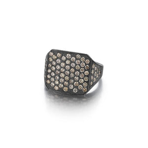 Sterling Silver and Diamond Signet Ring