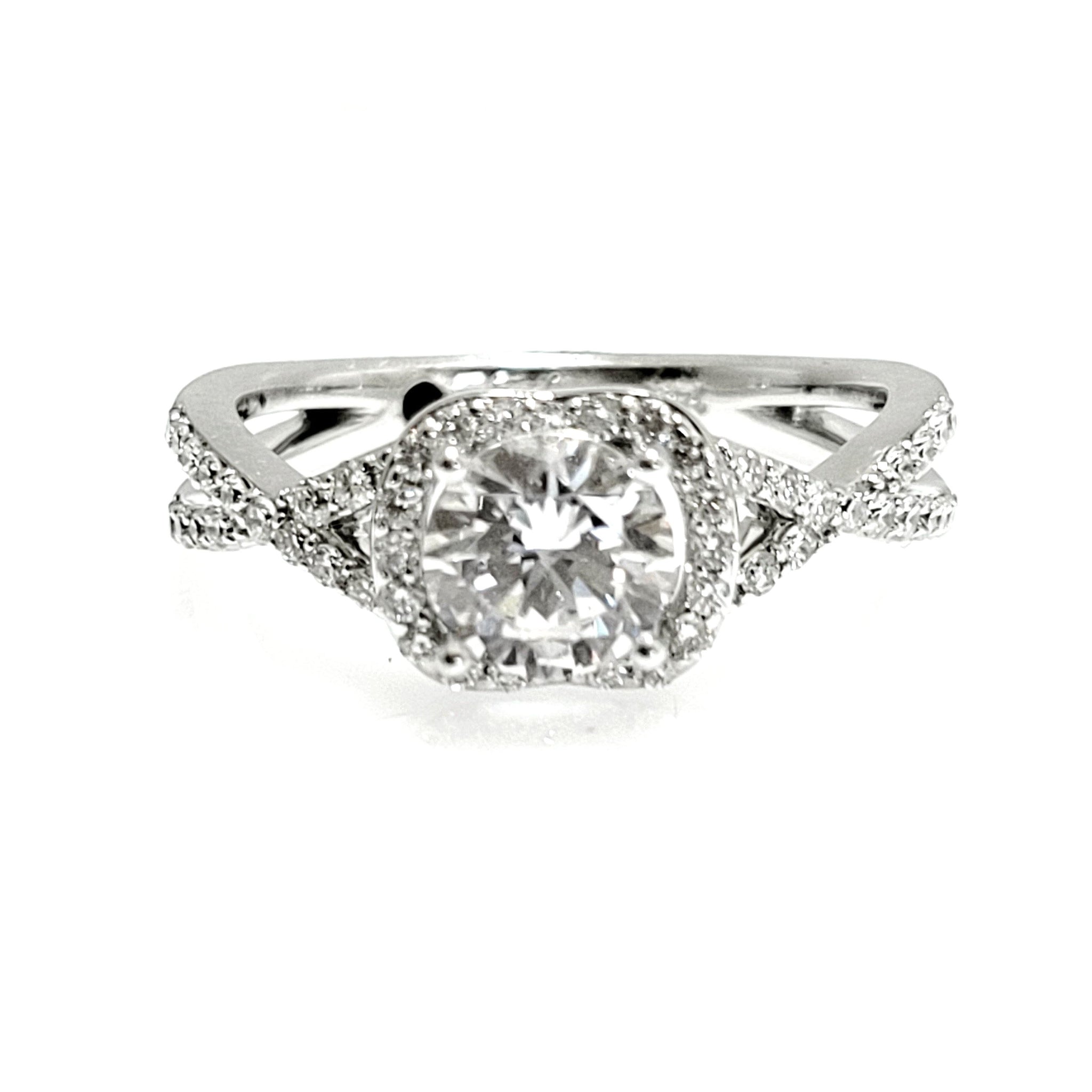 14K Twist Shank Diamond Semi-Mount Engagement Ring