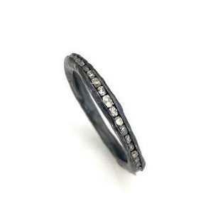 Sterling Silver Diamond Channel Ring