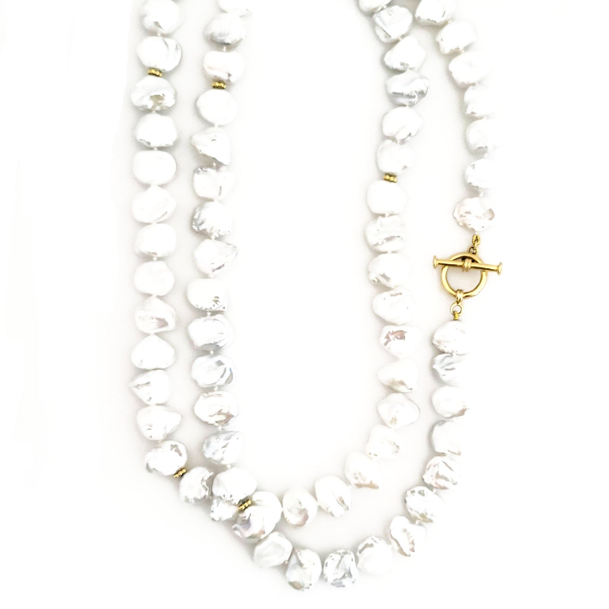 Pearl Necklace with Gold Toggle