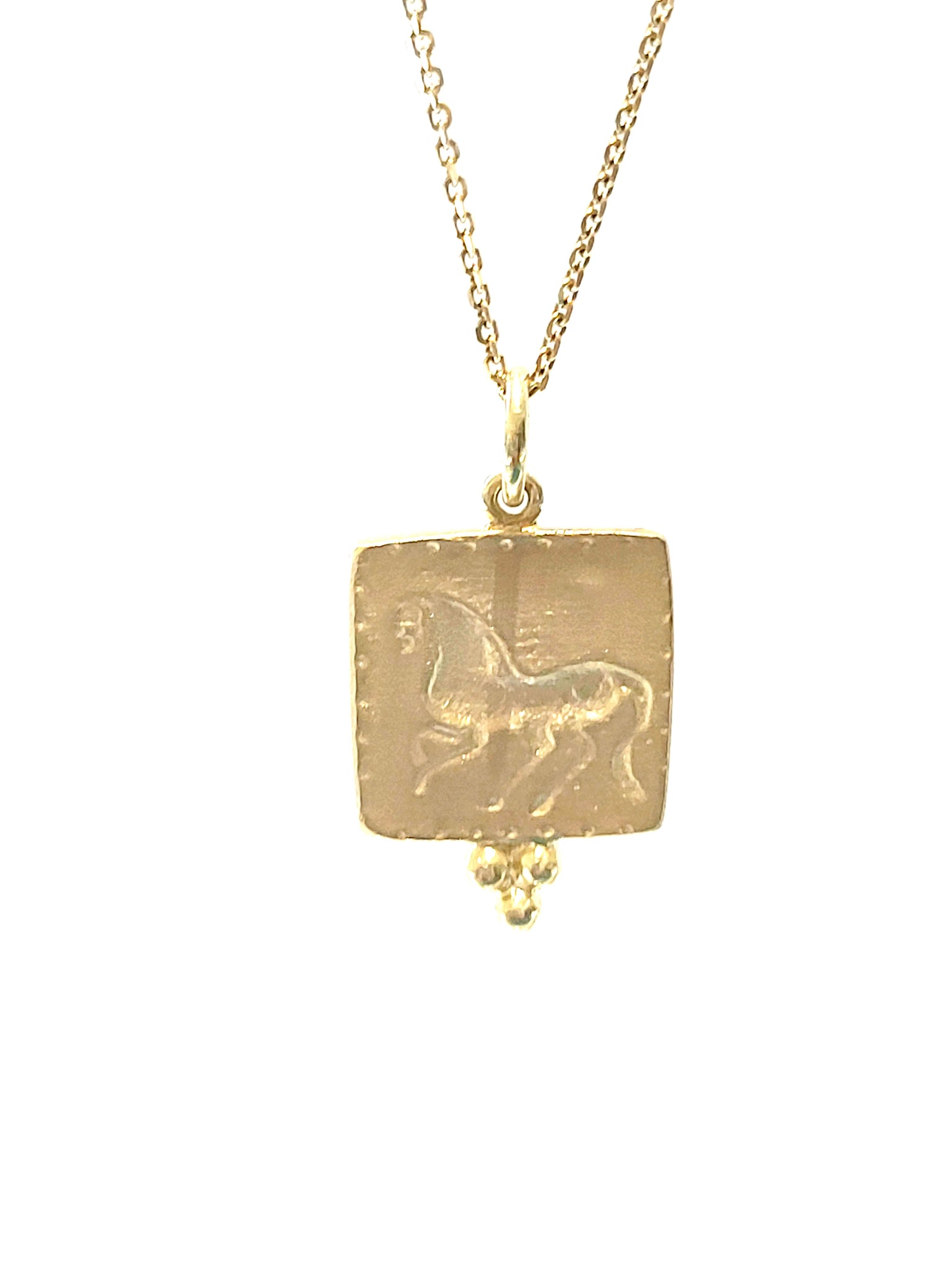 Gold Horse Intaglio Pendant