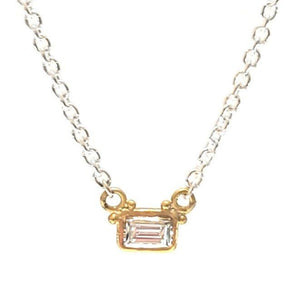 Single Baguette Diamond Necklace