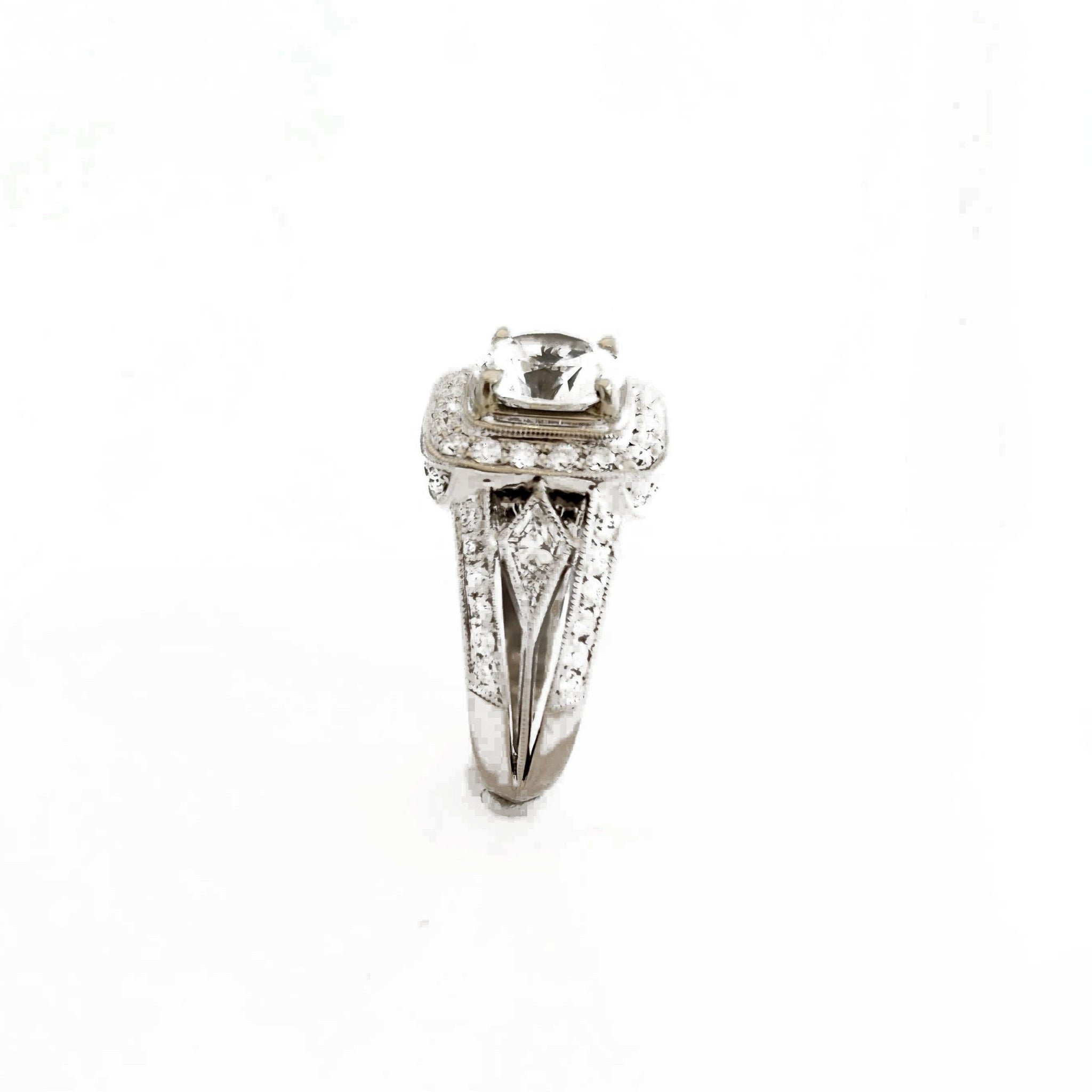 18K White Gold Semi-Mount Engagement Ring
