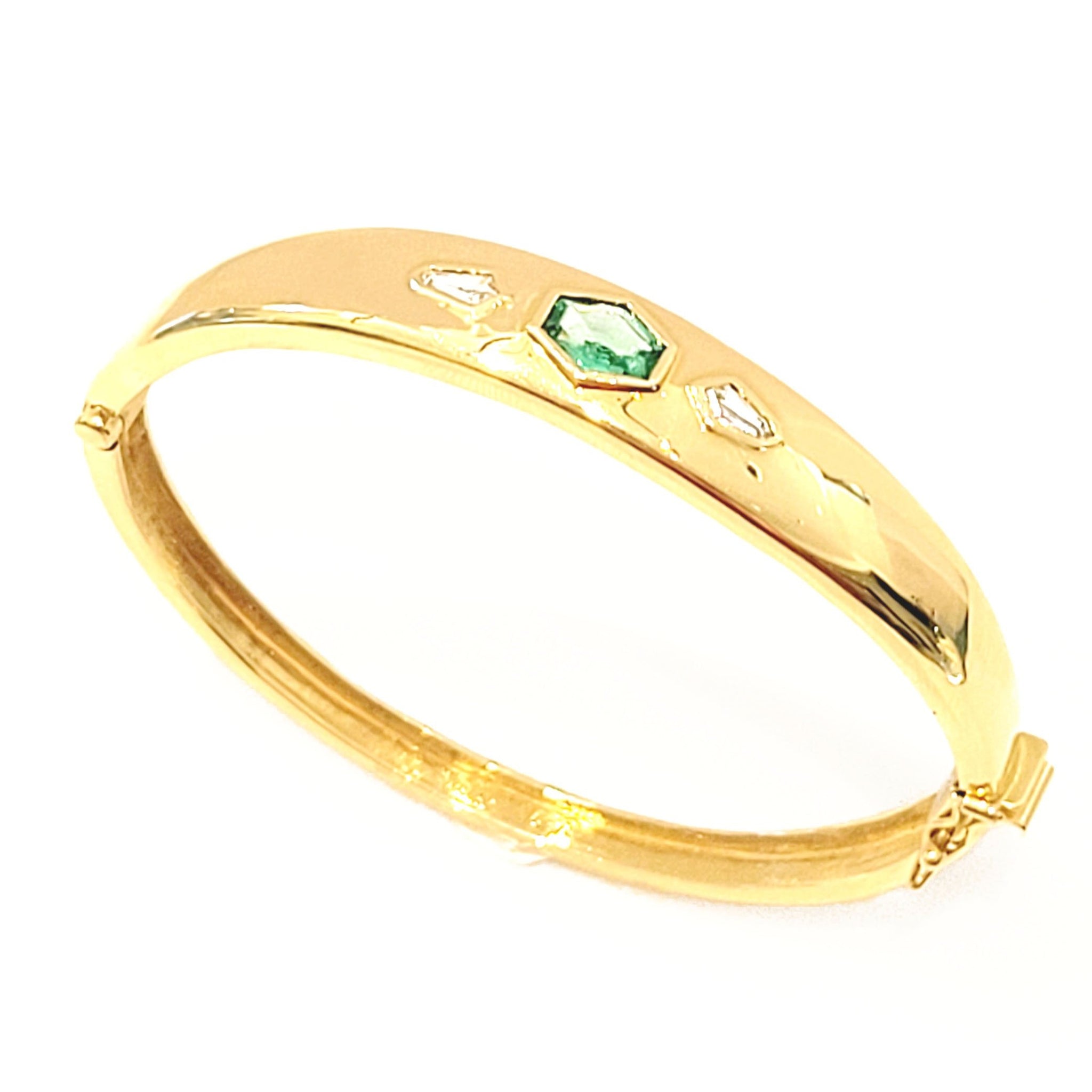 One of a Kind Emerald and Diamond Bracelet