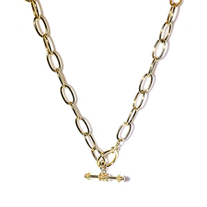 Yellow Gold Oval Link Necklace