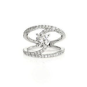 14K White Gold Semi-Mount Engagement Ring