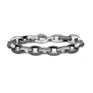 Silver and Diamond Link Bracelet