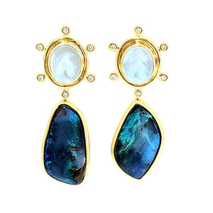 Australian Opal Dangle Earrings