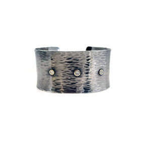 Hammered Cuff Diamond Bracelet