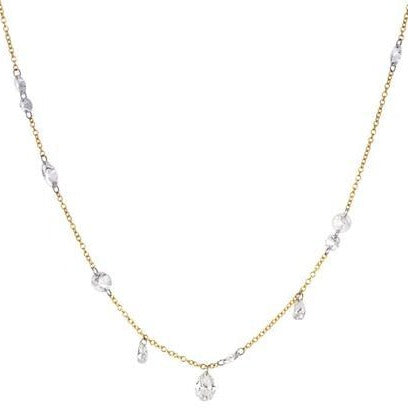 Multi-Shaped Floating Diamond Necklace